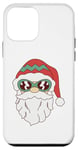 Coque pour iPhone 12 mini Lunettes de soleil visage de Père Noël barbe et chapeau de Noël drôle