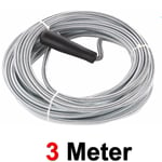 3 Meter Pipe, Drain Cleaner and Unblocker 5mm Kitchen Plunger Sink Snake Toilet