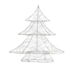 Arbre de Noël avec LED sapin lumineux déco métallique argenté sans pile 30 cm