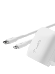 Belkin BoostCharge 20W USB-C Wall Charger & USB-C Cable with Lightning Connector, 1m, White