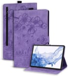 Coque Samsung Galaxy Tab S8 2022/Galaxy Tab S7 2020 11 Pouces Pu Cuir Cover Tablette Housse De Protection Porte-Crayons Portefeuille Tablet Étui Galaxy Tab S8 2022/S7 2020 - Violet