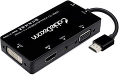 Câble Adaptateur-Convertisseur Hdmi Vers Vga Dvi Hdmi Avec Audio 3,5 Mm Micro Usb Pour Ordinateur Portable Hdmi Etc. Connexion Simultanée - Noir