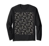 Climbing Vine Leaves Grey Cut Out Long Sleeve T-Shirt