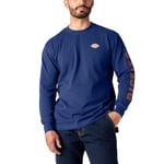 Dickies Men's Long Sleeve Workwear Graphic Tee Work Utility T-Shirt, Surf Blue, 3XL Big