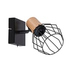 Paulmann 66766 projecteur Lanke 1 Flamme Max. 1x20 Watts plafonnier Noir/Bois Spot métal E14