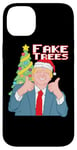 Coque pour iPhone 14 Plus Faux Trees Pull de Noël Ugly President Donald Trump