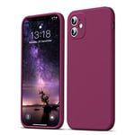 GOODVISH Coque iPhone 11 Silicone Liquide Ultra Fine 6,1 Pouces, Housse Unique Conception de Bord Droit, Lèvre Surélevée pour Écran & Caméra, iPhone 11 Case de Protection Complète, Vin Rouge