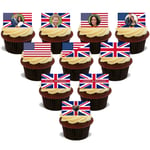 30 PREMIUM ROYAL WEDDING STAND UP RICE CARD CAKE TOPPERS PRINCE HARRY MEGHAN D1