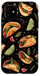 Coque pour iPhone 11 Aquarelle noire motif ethnique latino tacos Pan Dulce