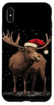 iPhone XS Max Christmas Magic Moose in Santa Hat Costume for Cozy Xmas Case