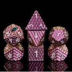 A Role Playing Dice Set Metallic - Dragon Scale Rose Glitter