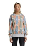 G-STAR RAW Women's Raglan Allover Loose Sweatshirt, Multicolour (iceberg green figures 64 D21252-C782-D076), S