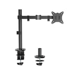 Ewent EW1510 Single Monitor Stand,Single Monitor Arm,Ergonomic Single Monitor Stands for Desks,13-27 inch TV/Monitor Support Bracket,Adjustable Height,Tilt and Swivel,with Clamp,VESA 75X75 and 100X100