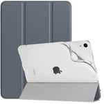 TiMOVO Coque pour iPad Air 11 Pouces M2 2024, iPad Air 6e/5e/4e Génération 2024/2022/2020 10,9 Pouces, Étui Arrière Translucide en TPU Souple, Housse Trifold avec Réveil/Sommeil Auto, Gris Sidéral