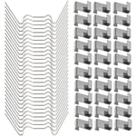 Ahlsen - Clips de Fixation pour vitre de Verre à Effet de Serre en Acier Inoxydable (50 Clips de Fil w pour vitrage en Serre et 50 Clips de