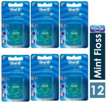 12 x Oral B Satin Floss 25m/27yd | Mint Dental Floss | Comfort Grip | Health Gum