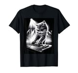 Musician Keyboard Player Funny Cat Playing Keyboard T-Shirt