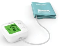 iHealth Track KN-550BT Langaton Bluetooth-yhteys, valkoinen/sininen, paino 438 g, Verenpaineen laskeminen (systolinen ja diastolinen), Sykkeen laskeminen, Automaattinen