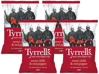 Tyrrells Sweet Chilli & Red Pepper Sharing Crisps, 150g (Pack of 4)