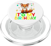 It's my birthday a fox stamping party for girls PopSockets PopGrip pour MagSafe