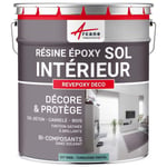 Peinture Sol - Résine Epoxy : Peinture pour Sol salon, cuisine, salle de bains - Effet Miroir - REVEPOXY DECO Turquoise Pastel - RAL 6034 10 kg (jusqu'à 50 m² en 2 couches)