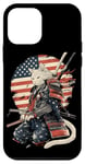 iPhone 12 mini Cat Samurai American Flag Samurai Cat Art Patriotic Cat Case