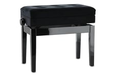 GEWA Banc de Piano, Bois, Noir Brillant, Compartment