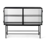 ferm LIVING Haze sideboard Black-vågigt glas