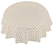 Home Direct Nappe Toile cirée PVC Ronde 160 cm à Pois Beige