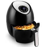 Friteuse sans Huile 4.5L,Uten Friteuse à Air Électrique 1500W, Écran Tactile LED avec 7 menus prédéfinis, Minuteur et Température Téglable, Friteuse Automatique Faible en Matières Grasses