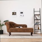 Chaise Longue Marron Similicuir Daim