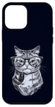 Coque pour iPhone 12 mini Chat ringard tenant une souris d'ordinateur mignon chaton geek