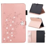 Trolsk Flower Rhinestone Wallet (iPad 10,2) - Ruusukulta