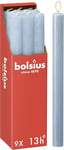 Bolsius - Rustik Lot de 9 bougies à tige - Vert olive - Longueur : 13 heures - Sans parfum - Cire végétale naturelle - Sans goutte - Sans huile de palme - 27 x 2,3 cm