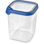 CURVER Boîte Alimentaire carrée Multi Usage 2,6L en polypropylène 100% recyclé, 15x15x18,1 cm, adapté au Micro-Ondes, Lave-Vaisselle, Congélateur- Bleu, pour la Cuisine