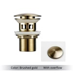 Bouchon de vidange pour évier de salle de bain,bouchon de vidange,Siphon de déchets,robinet de lavabo,accessoire,tuyau de lavabo,noir,or,Rose - Type Brushed gold #A