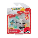 Pokémon PKW3600 – Figurine de Bataille – Magby, Schiggy, Alola Knogga, Figurines Officielles