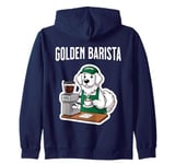 Golden Retriever White Show Barista Coffee Maker Dog Zip Hoodie