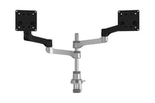 R-Go Double monitor arm Zepher monteringssæt - for 2 LCD displays - sølvmatteret