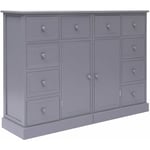 Prolenta Premium - Furniture Limited - Buffet avec 10 tiroirs Gris 113x30x79 cm Bois