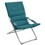 Fauteuil relax de jardin Milos bleu canard en acier traité époxy - Hespéride