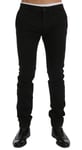 Gianfranco GF FERRE Pants Trouser Black Cotton Stretch Chinos IT54/ W40