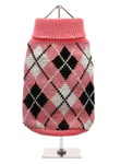 Urban Pup Stickad Tröja Pink & Black Argyle