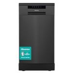 Hisense HS523E15BUK Slimline 10 Places Free Standing Dishwasher Black with 30 Minutes Quick Wash [Energy Class E]