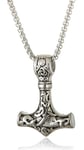 Lykka Viking Mjölnir silver 60 cm halsband 4.3 x 3