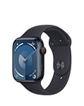 Apple Watch Series 9 Cellular 45mm Midnight Aluminium Case, Sport Band - M/L