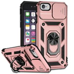 Rose Gold Holder -Puhelinkotelo Yhteensopiva Iphone Se 2022 / Se 2020 / 8 / 7 / 6 Kanssa