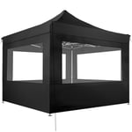 tectake® Tonnelle de Jardin 3x3 m autoportée en Aluminium Pliable Tente de réception 100% Imperméable, 4 Parois, Sardines & Sac de Transport Inclus, Tonnelle terrasse Exterieur Barnum Mariage Baptême