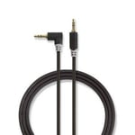 Vinklad minijack 3,5 mm kabel - Guldpläterad - 1 m