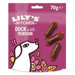 Lily’s Kitchen Made with Natural Ingredients Adult Dog Treats Packet Scrumptious Duck with Venison Sausages Grain-Free Recipes 8 x 70g